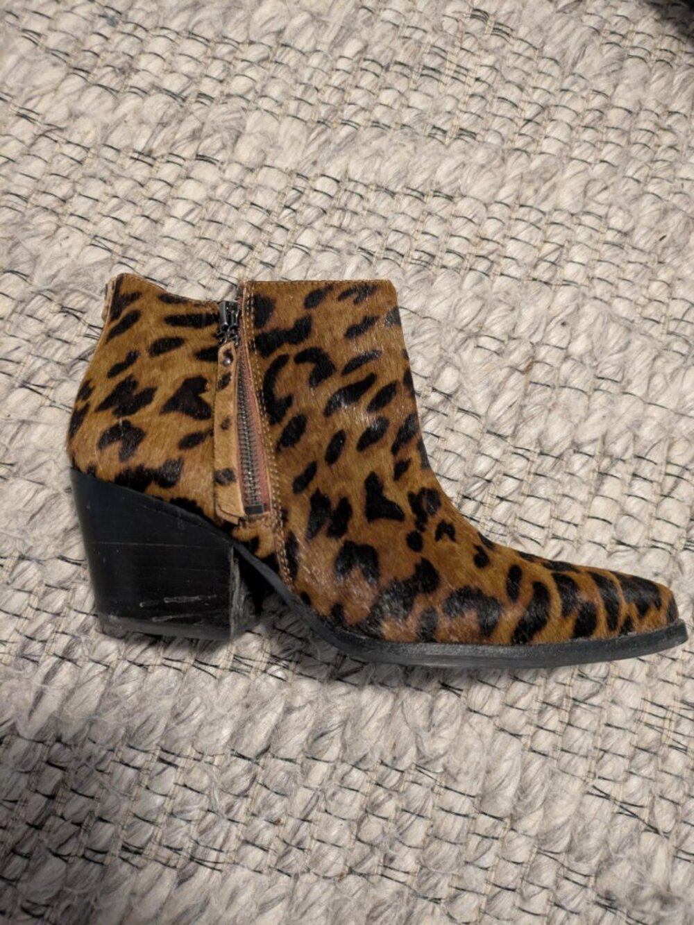 Sam Edelman Walden Pointed Toe Leopard Print Ankle Boots